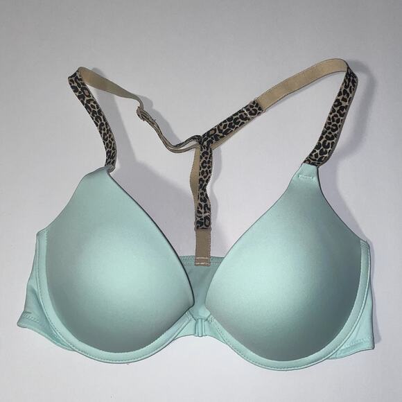 PINK Victoria's Secret Other - Victoria's Secret PINK Bra Womens 32C Green Mint Front Close Push Up Racerback